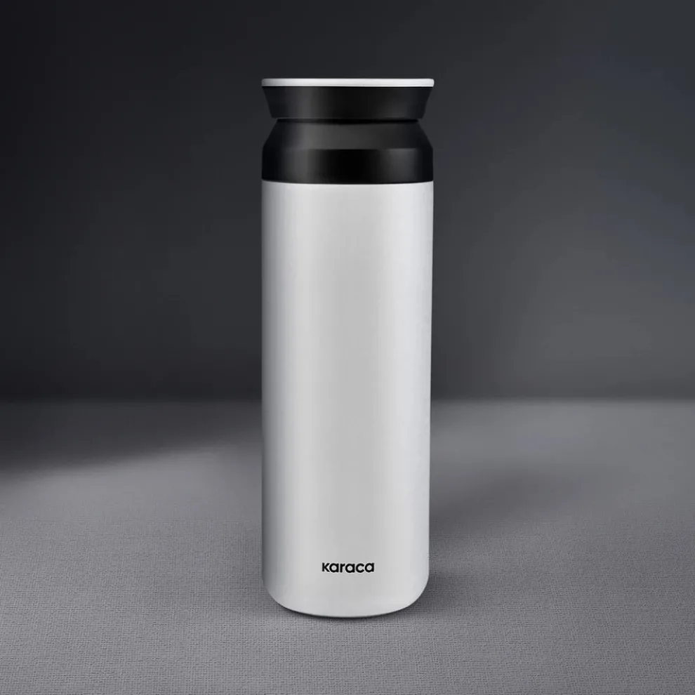 Karaca Rainbow Leak-Proof Stainless Steel Flask, 350ml, Cream