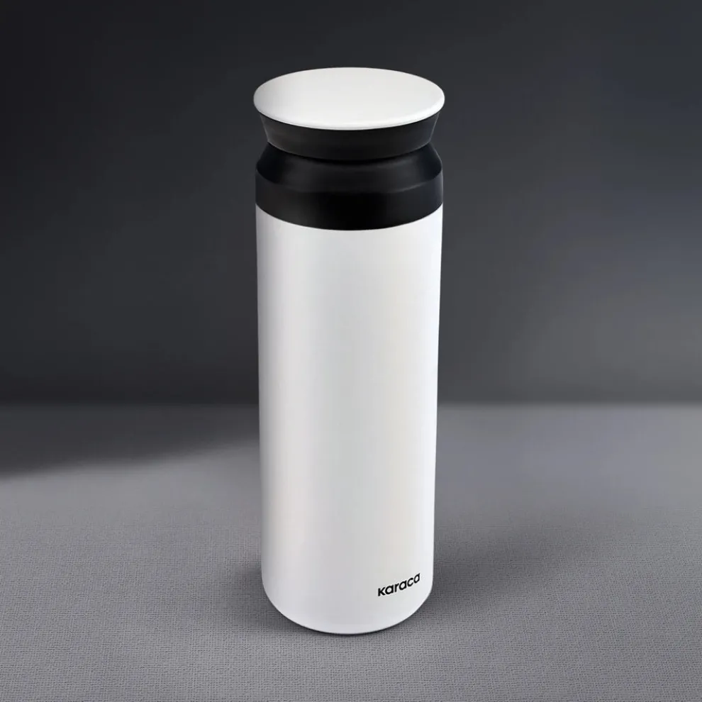 Karaca Rainbow Leak-Proof Stainless Steel Flask, 350ml, Cream