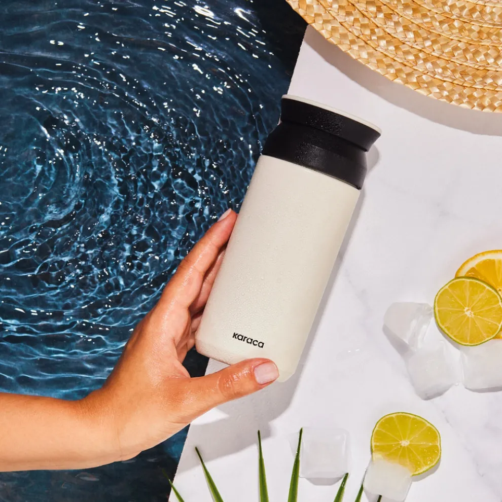 Karaca Rainbow Leak-Proof Stainless Steel Flask, 350ml, Cream