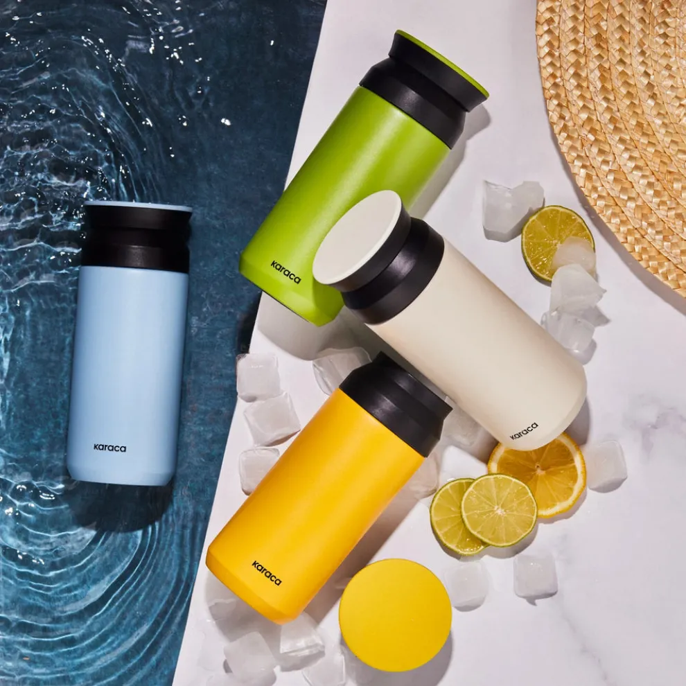 Karaca Rainbow Leak-Proof Stainless Steel Flask, 350ml, Cream