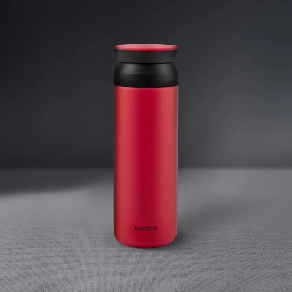 Karaca Rainbow Leak-Proof Stainless Steel Flask, 500ml, Red