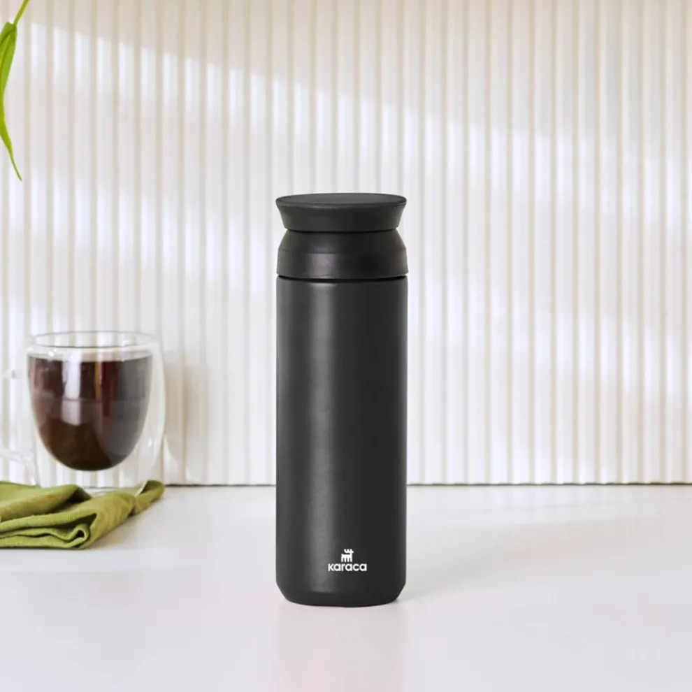 Karaca Rainbow Leak-Proof Stainless Steel Flask, 500ml, Black