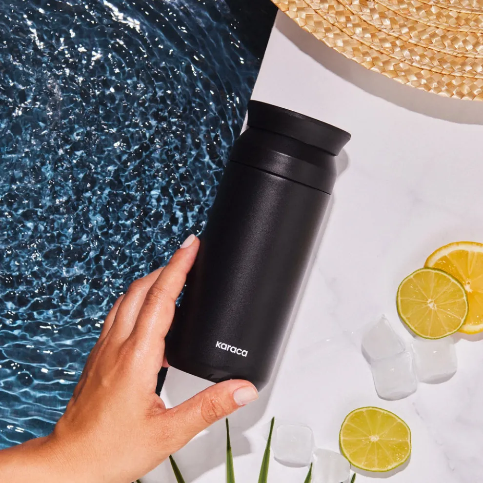 Karaca Rainbow Leak-Proof Stainless Steel Flask, 350ml, Black