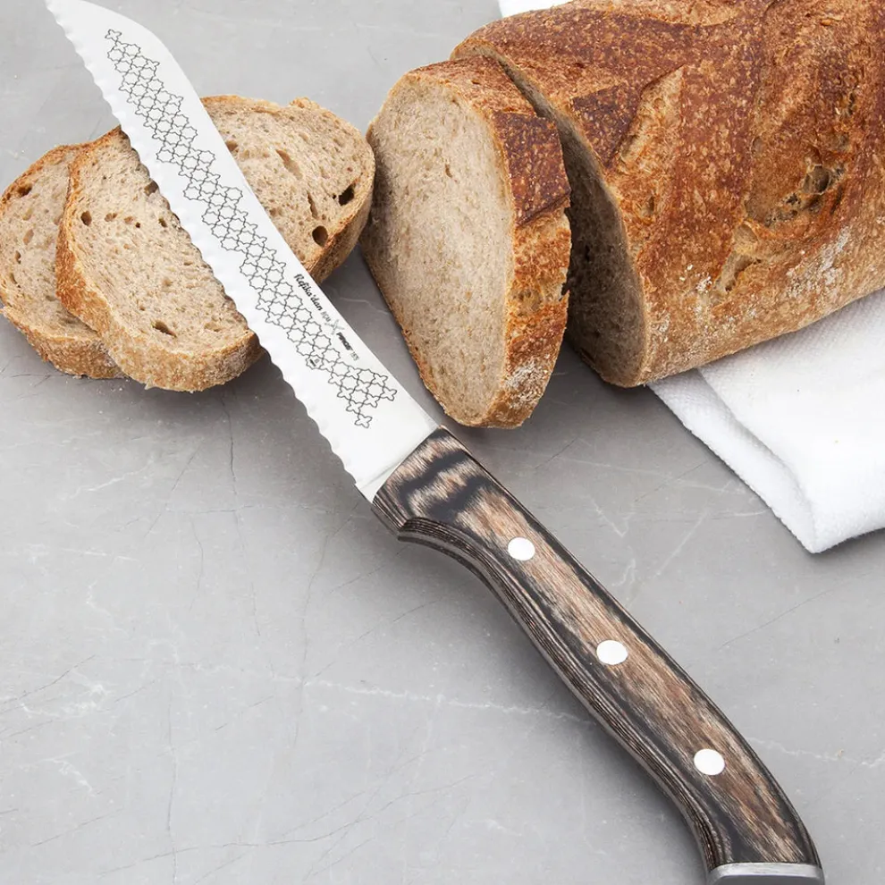 Karaca Refika Bread Knife, 23mmx190mmx2mm, Brown