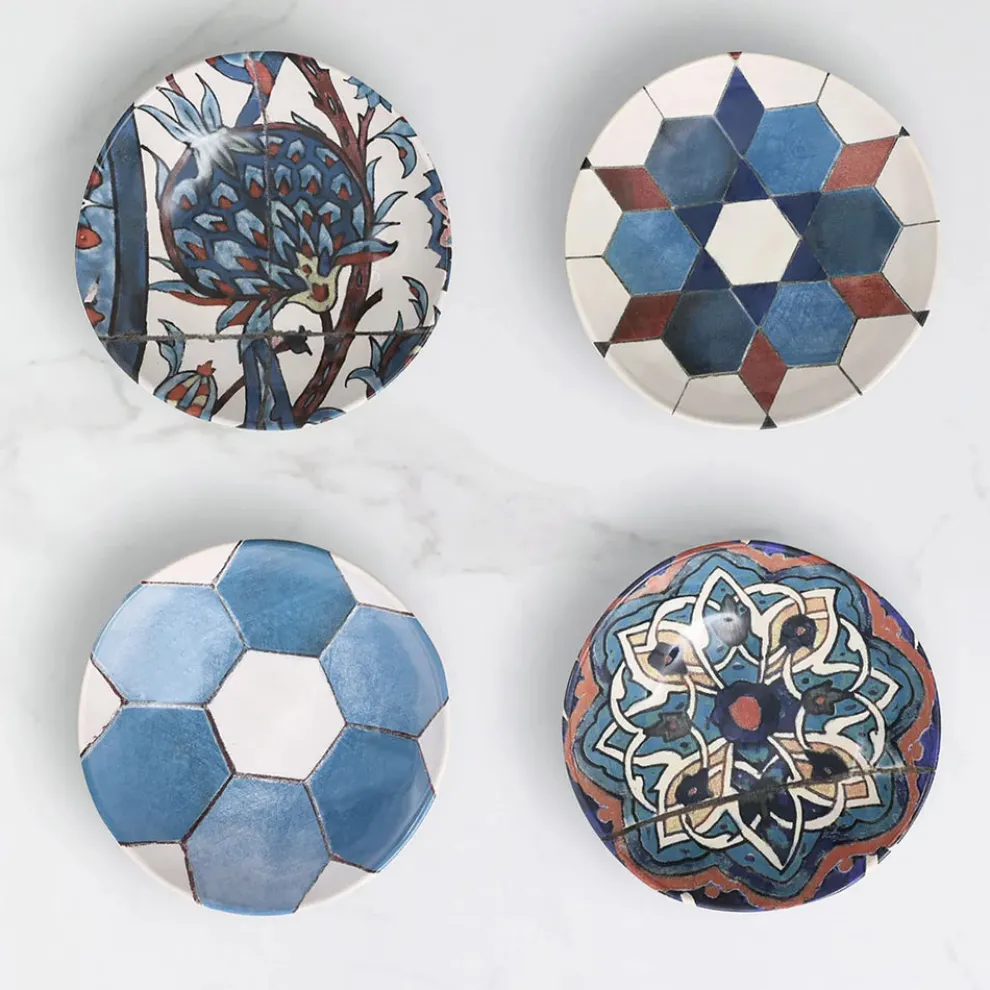 Karaca Refikadan Ceramic Pasta Bowl Set, 4 Piece, 20cm, Multi