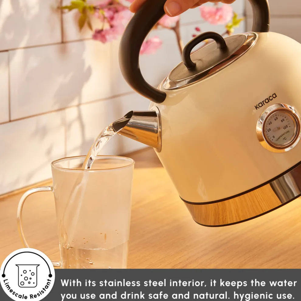 Karaca Retro 2202 Kettle, 2200W, 1,7L, Cream