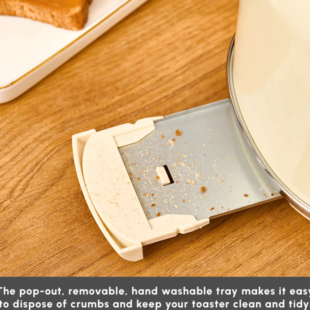 Karaca Retro 2-Slice Toaster, 815W, Cream