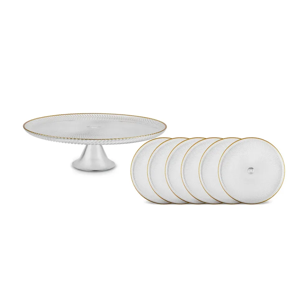 Karaca Rim 7-Piece Serweare Set for 6 People, Gold