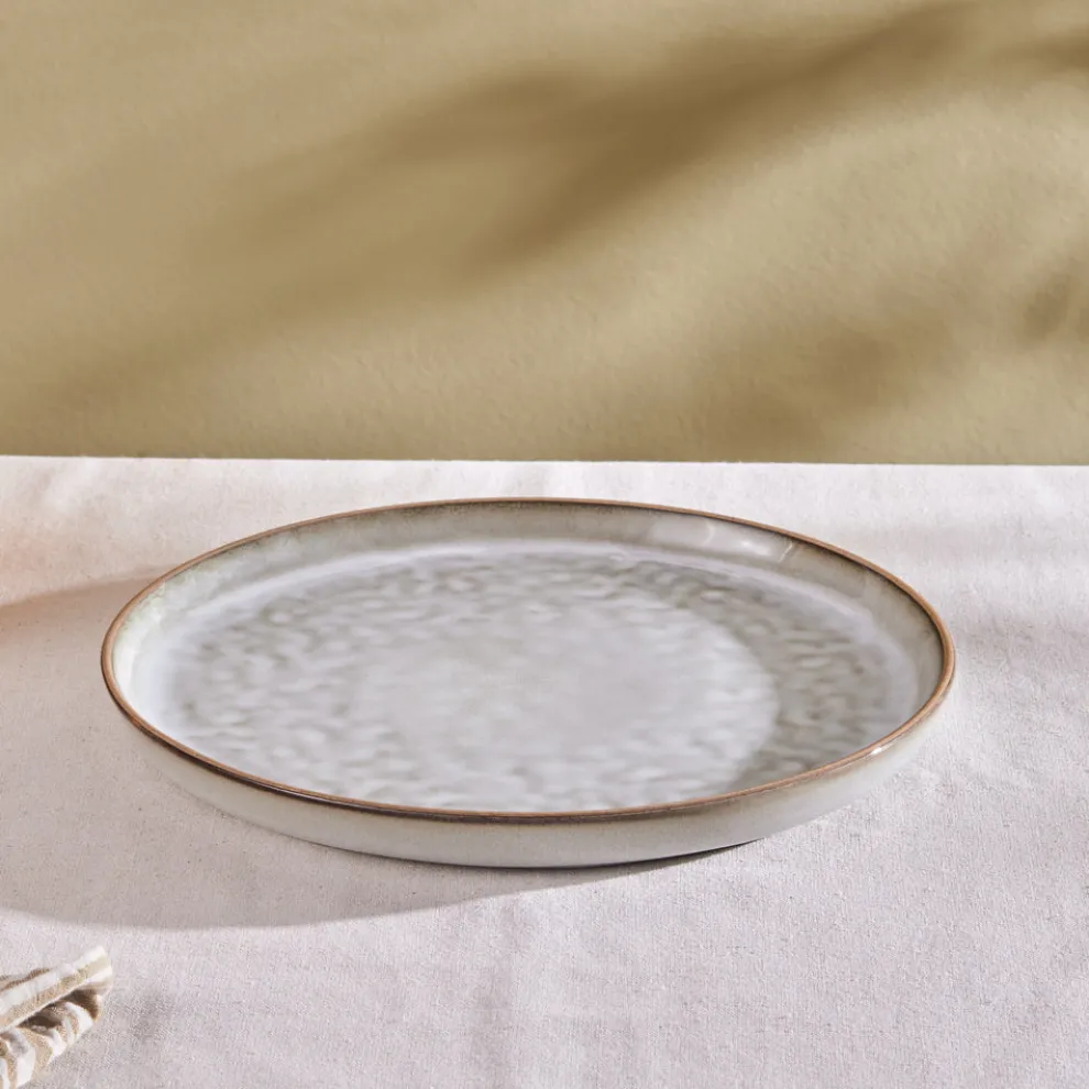 Karaca Rixton Ceramic Dinner Plate, 27cm, Beige
