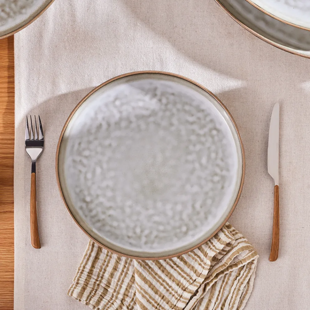 Karaca Rixton Ceramic Dinner Plate, 27cm, Beige