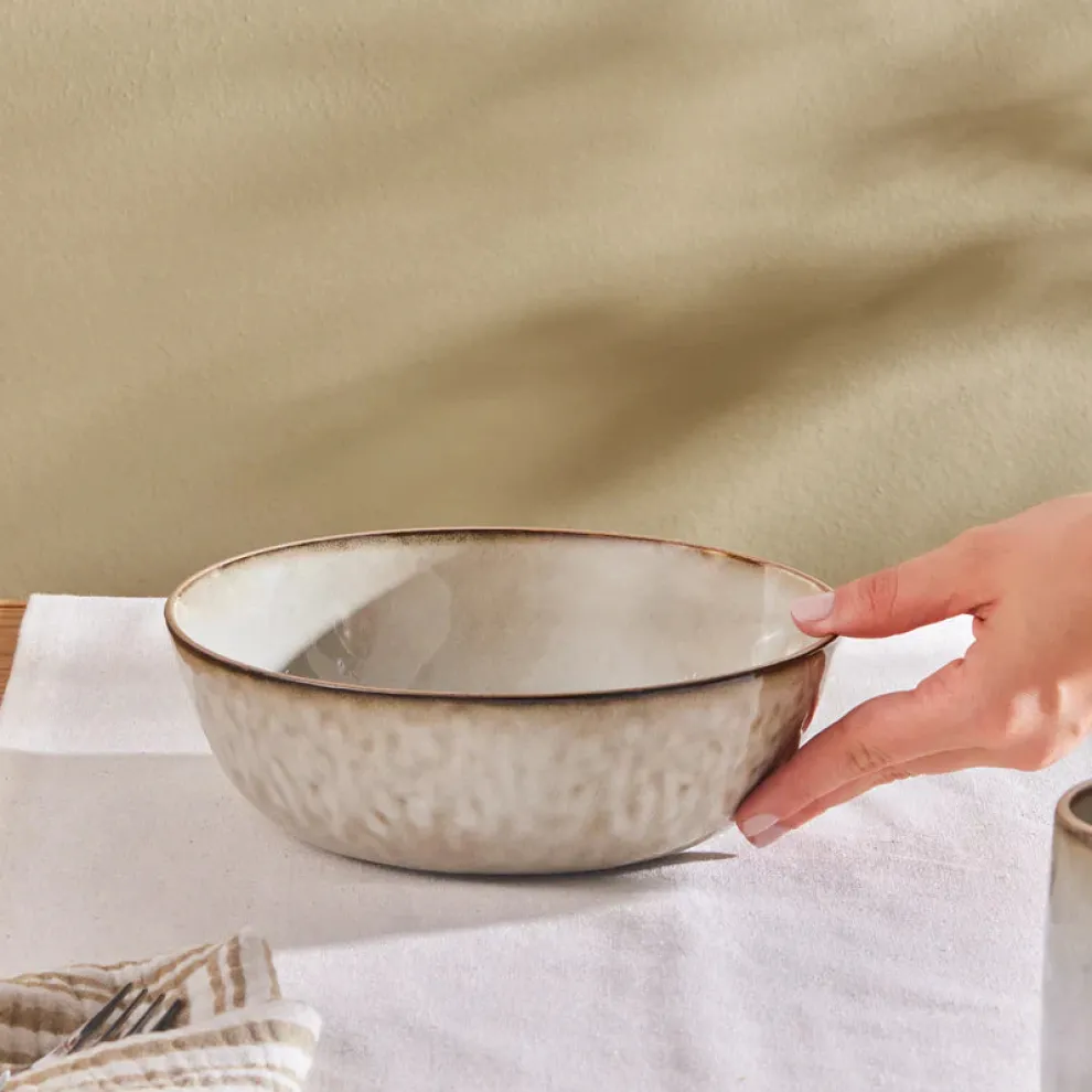 Karaca Rixton Ceramic Bowl, 16cm, Beige