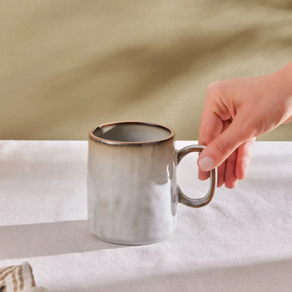 Karaca Rixton Ceramic Mug, 440ml, Beige