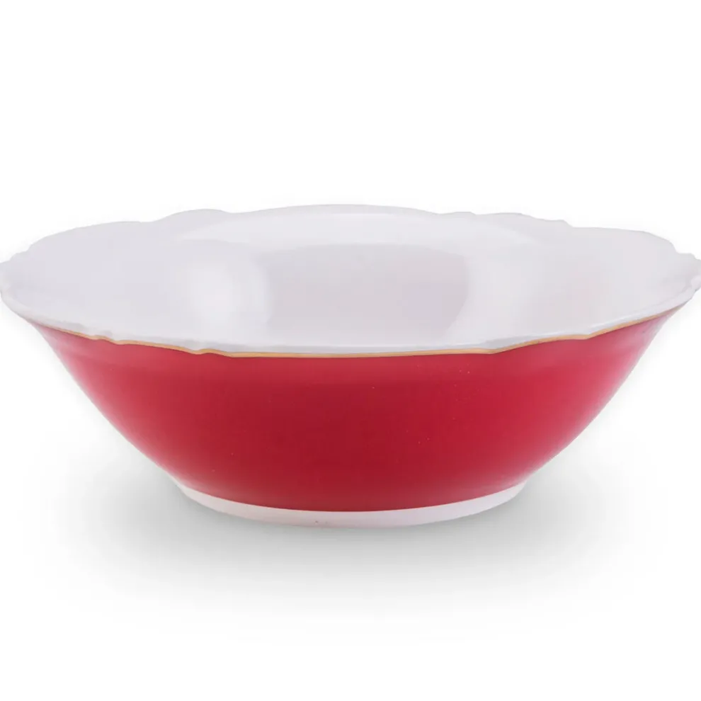 Karaca Romantic Porcelain Bowl, 14cm, Red White
