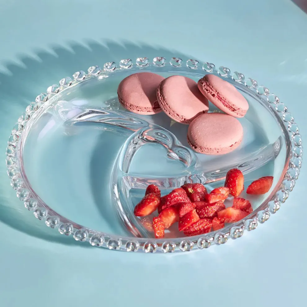 Karaca Rory Glass Serving Dish, 23cm, Transparent