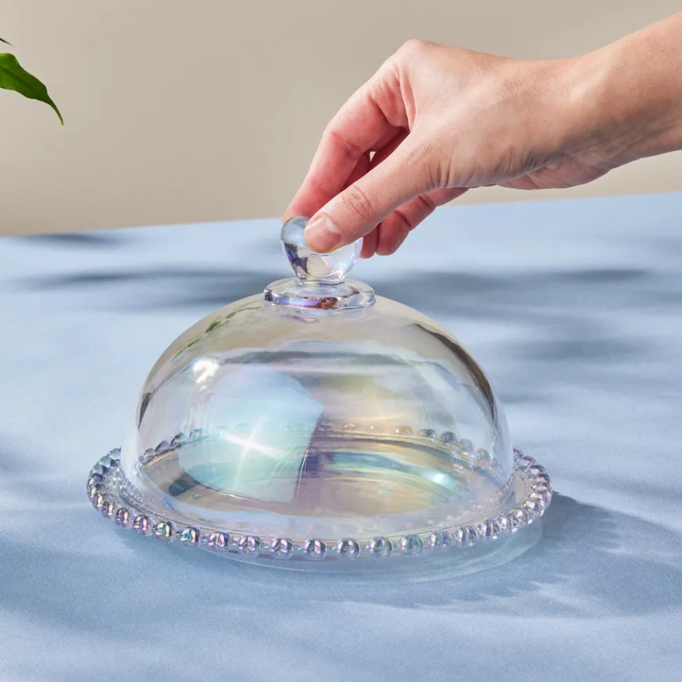 Karaca Rory Glass Cake Dome, 19cm, Transparent