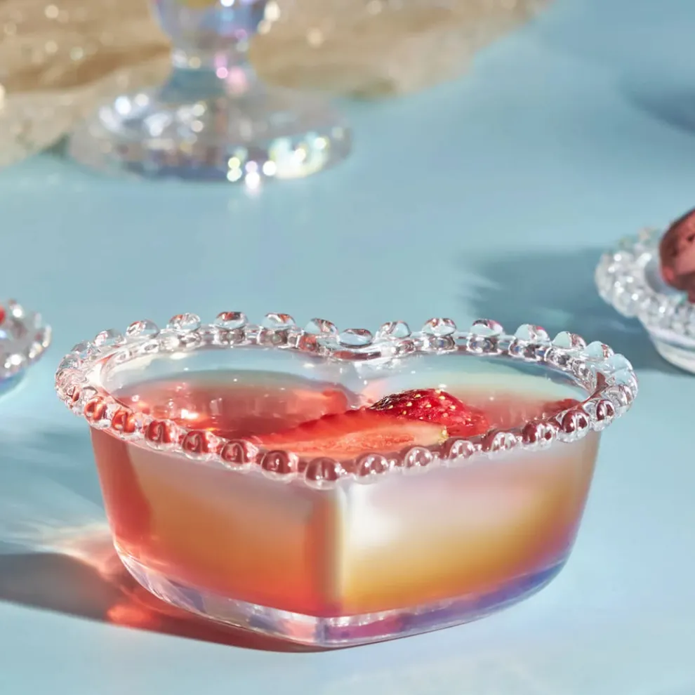 Karaca Rory Heart Glass CerealSoup Bowl, 13cm, Transparent