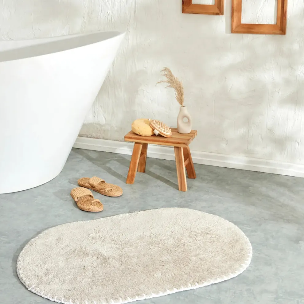 Karaca Roundie Bath Mat, 60cmx90cm, Light Grey