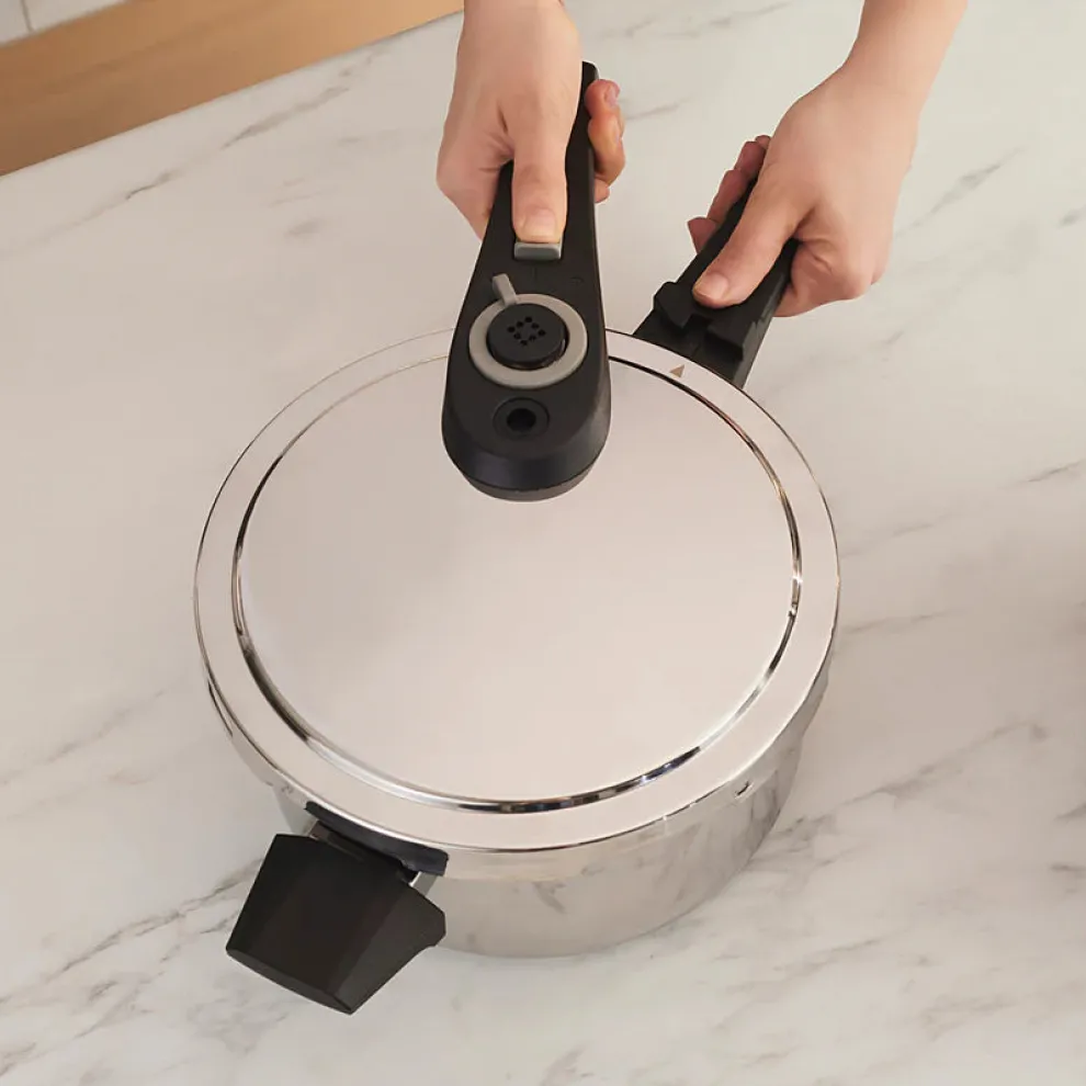 Karaca Ruggersteel 4-Piece Stainless Steel Induction Pressure Cooker Set, 4L+6L, Grey