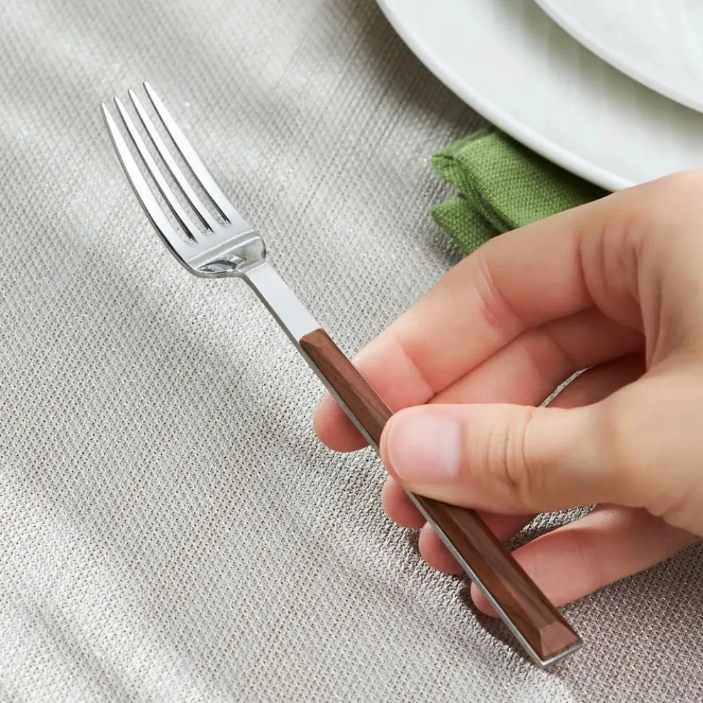 Karaca Salzburg Stainless Steel Dessert Fork, 16.2cm, Brown