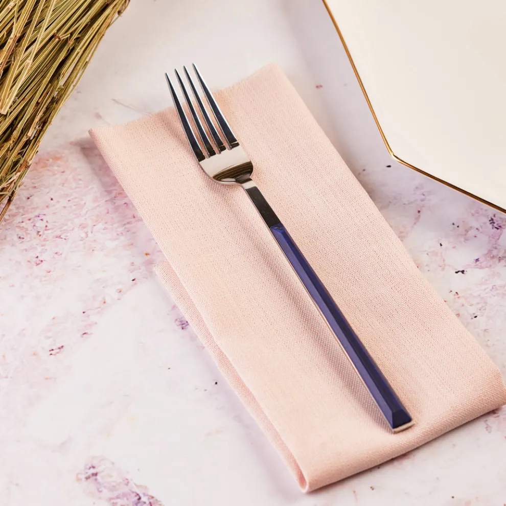 Karaca Salzburg Stainless Steel Table Fork, 21cm, Indigo Silver
