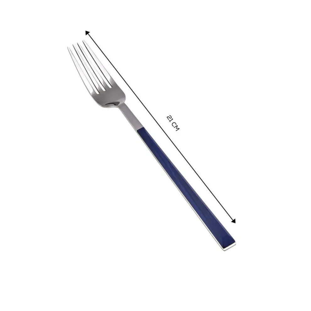 Karaca Salzburg Stainless Steel Table Fork, 21cm, Indigo Silver