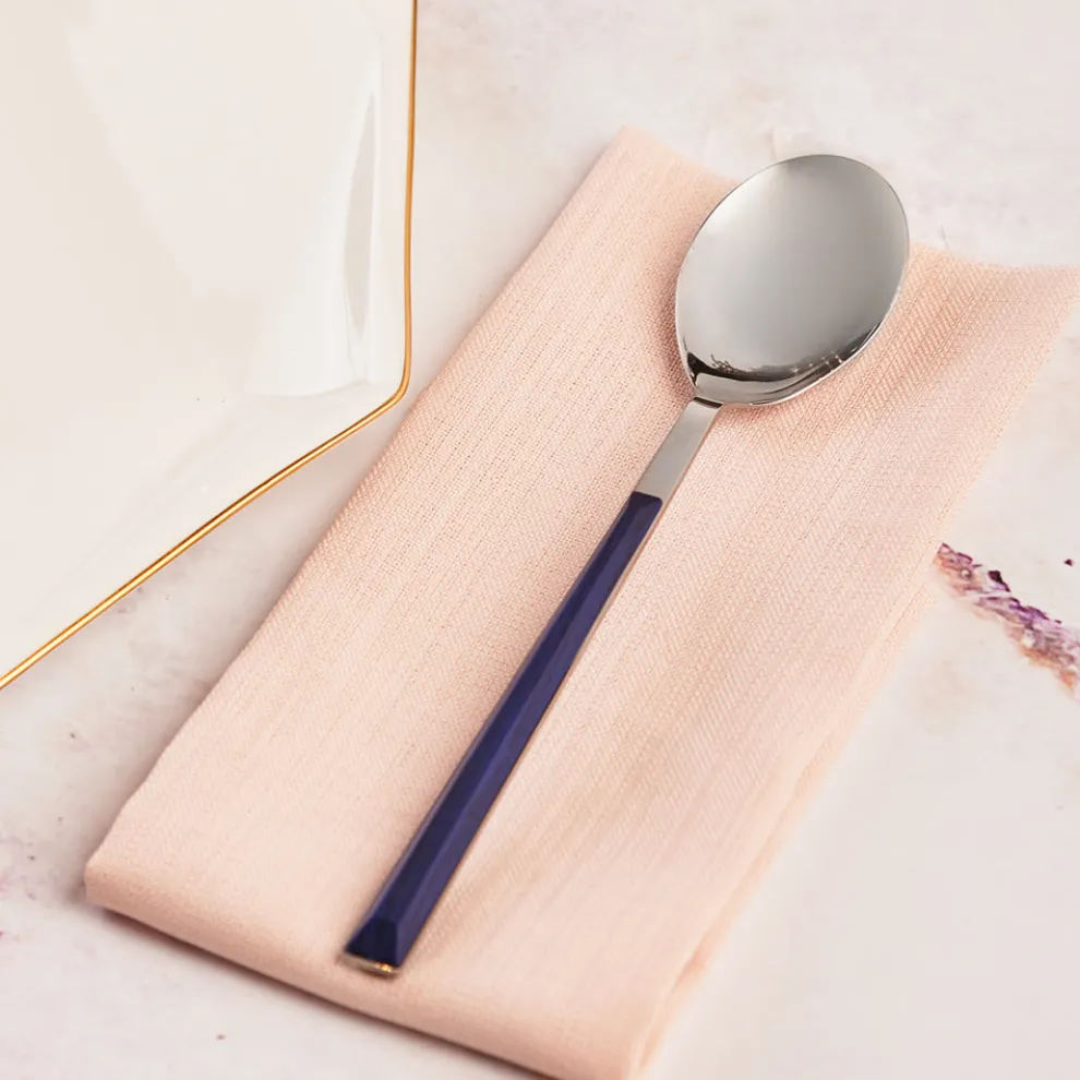 Karaca Salzburg Stainless Steel Table Spoon, 20.5cm, Indigo Silver