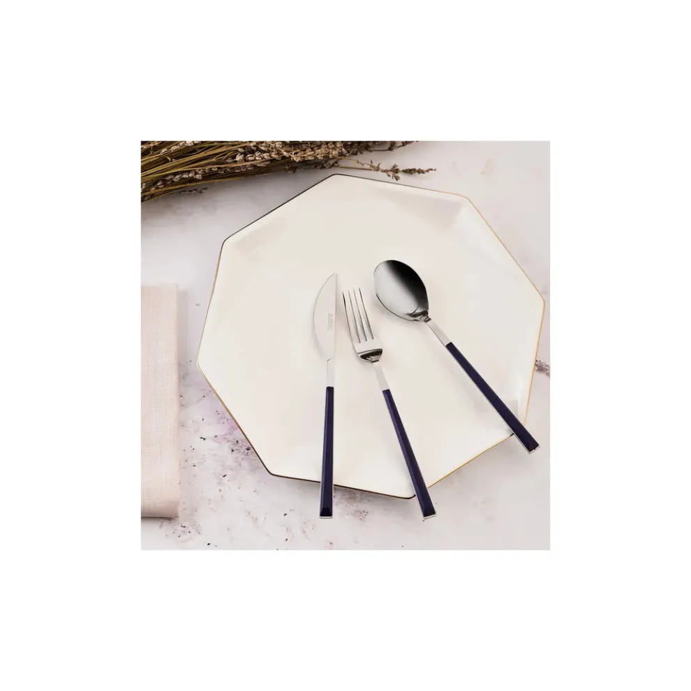 Karaca Salzburg Stainless Steel Table Knife, 22.5cm, Indigo Silver