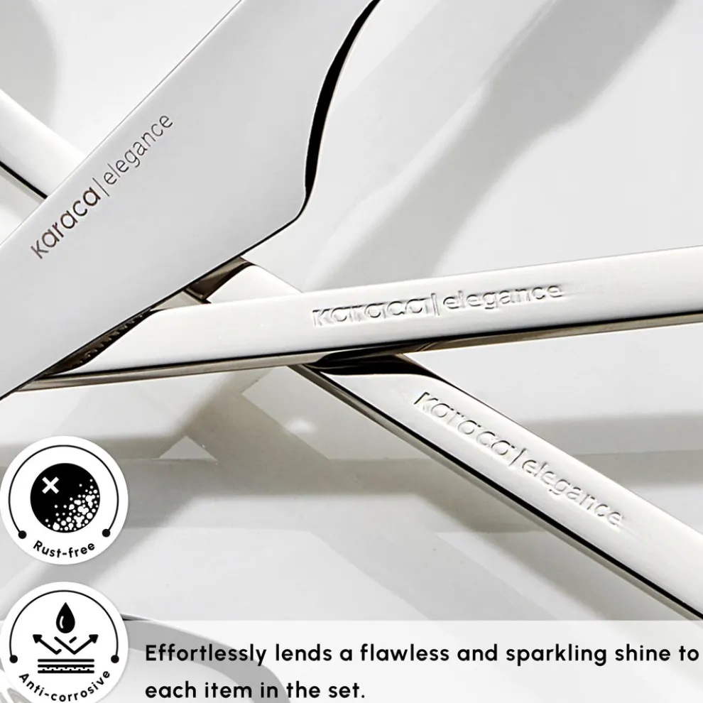 Karaca Sedir 84-Piece Stainless Steel Cutlery Set for 12 People, Silver