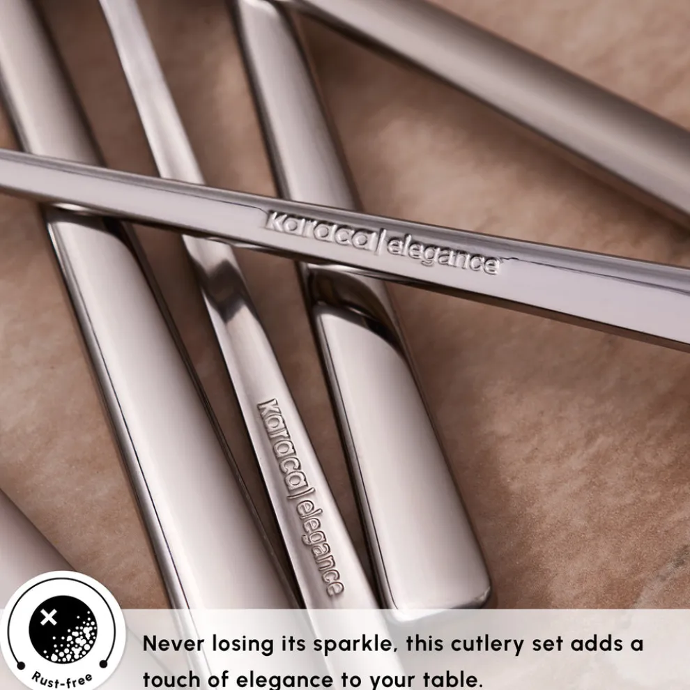 Karaca Serena 84-Piece Stainless Steel Cutlery Set for 12 People, Silver