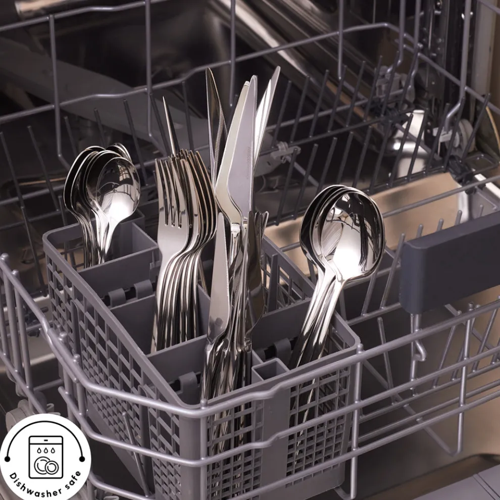 Karaca Serena 84-Piece Stainless Steel Cutlery Set for 12 People, Silver