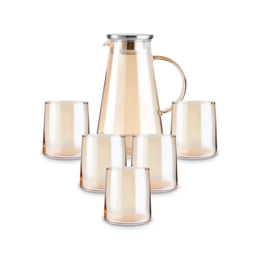 Karaca Serene 7-Piece Tumbler Glass Set, Amber