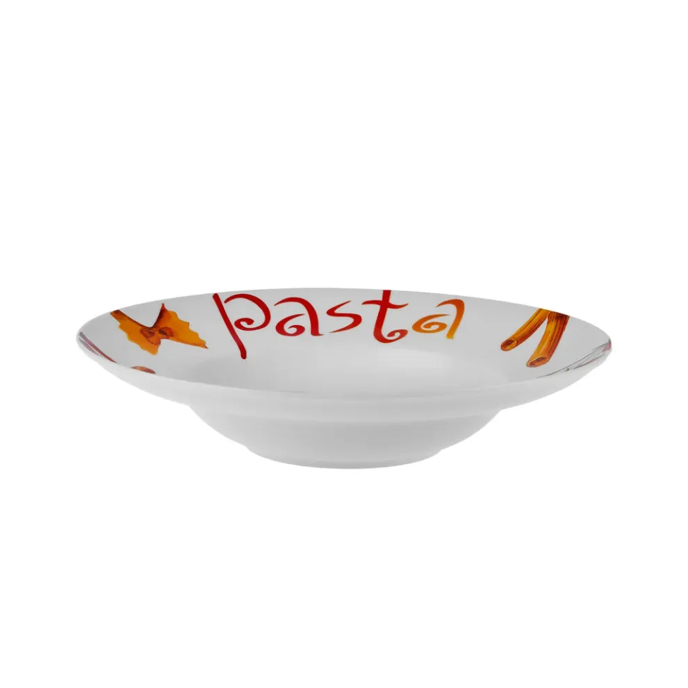 Karaca Sicilia 5-Piece Porcelain Pasta Set for 4 People, White Multi