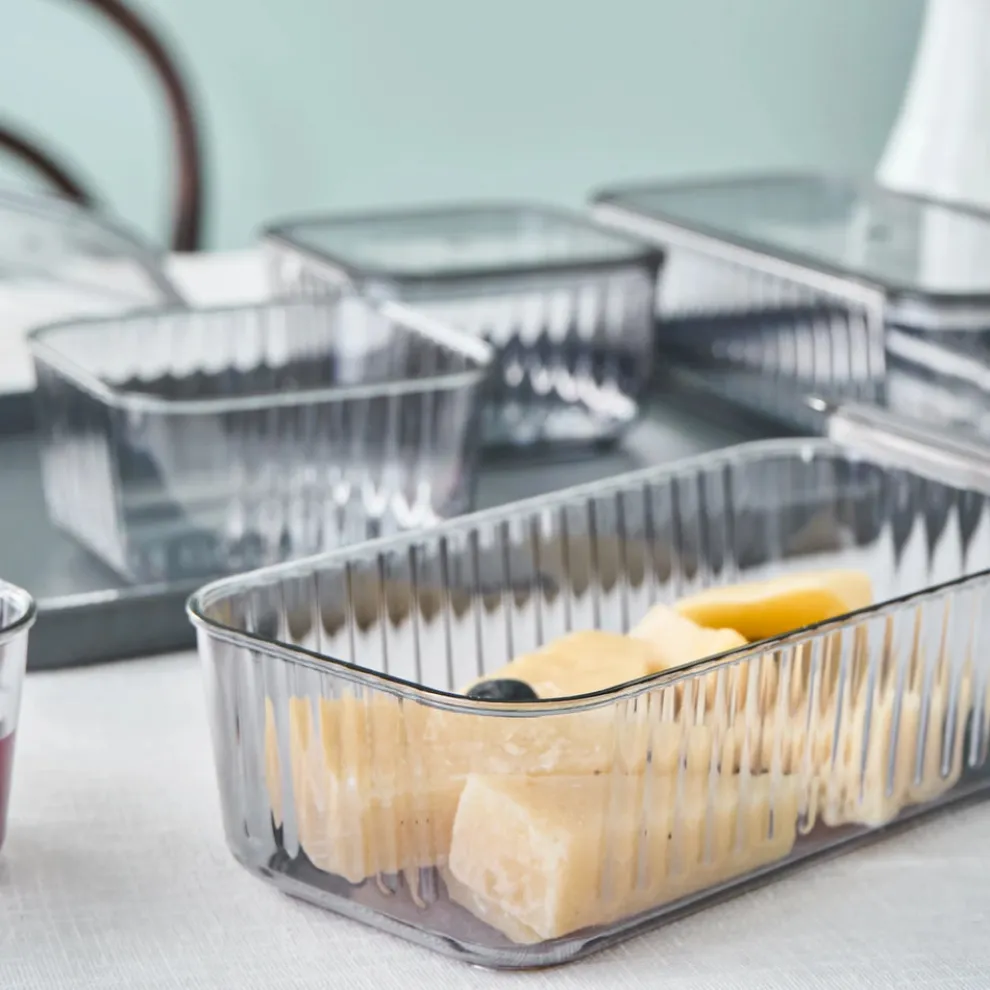 Karaca Sienna 6 Piece Breakfast Storage Container Set, Black Transparent