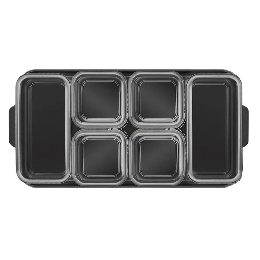 Karaca Sienna 6 Piece Breakfast Storage Container Set, Black Transparent