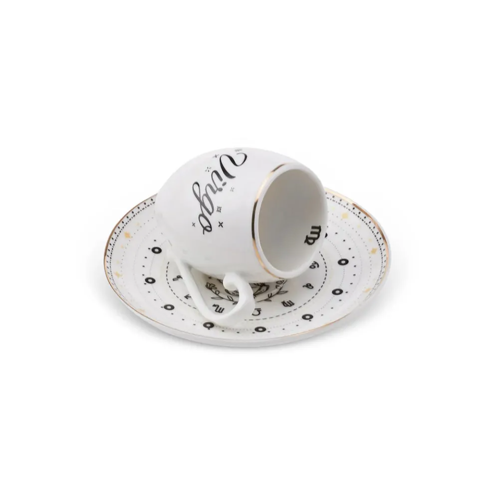 Karaca Signs of the Zodiac Virgo Porcelain Espresso Turkish Coffee Cup, 90ml, Multi