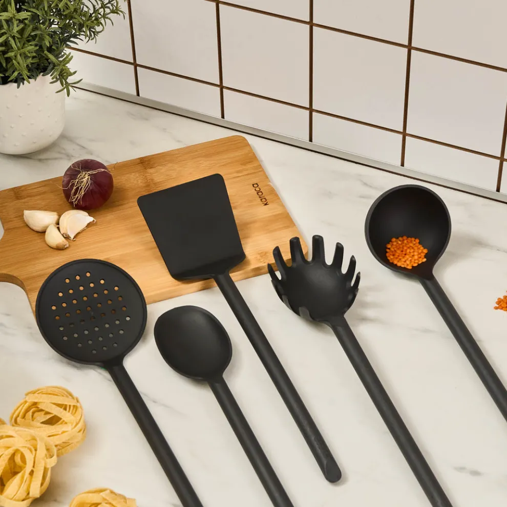 Karaca Simple 5-Piece Utensil Set, Black
