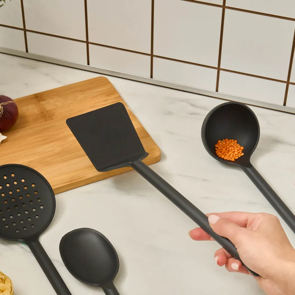 Karaca Simple 5-Piece Utensil Set, Black