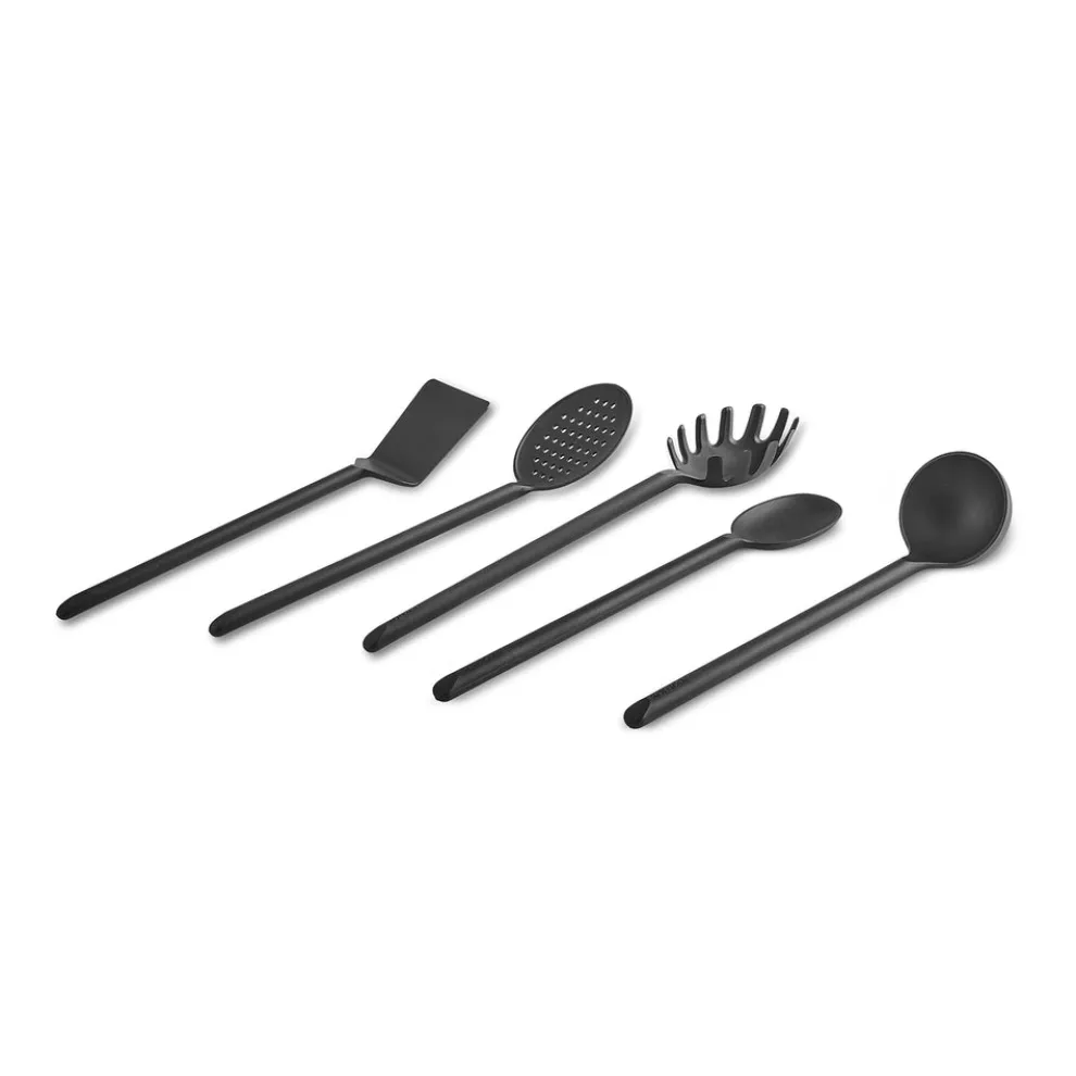 Karaca Simple 5-Piece Utensil Set, Black