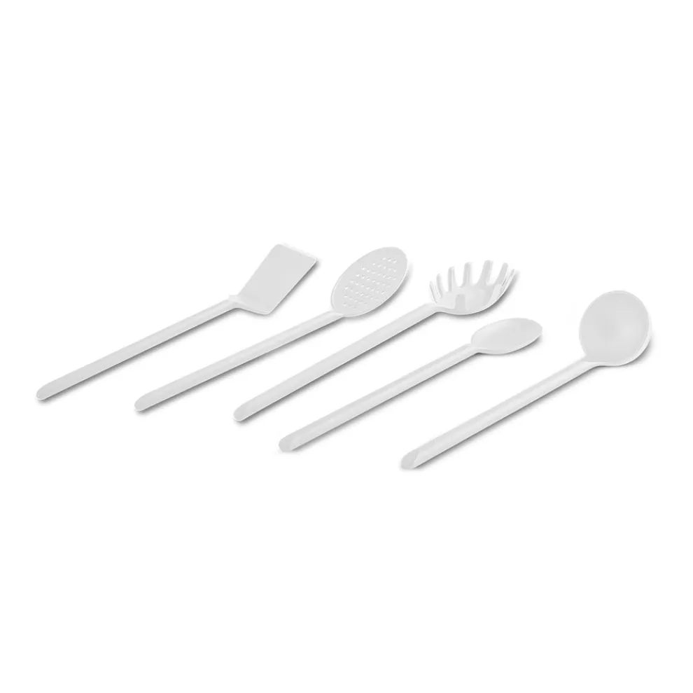 Karaca Simple 5-Piece Utensil Set, White