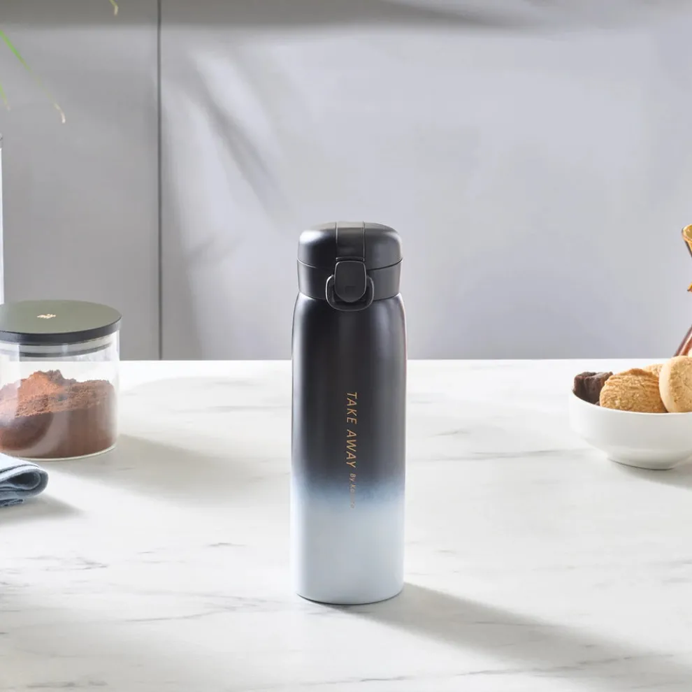 Karaca Skyfall Leak-Proof Stainless Steel Flask, 500ml, Black