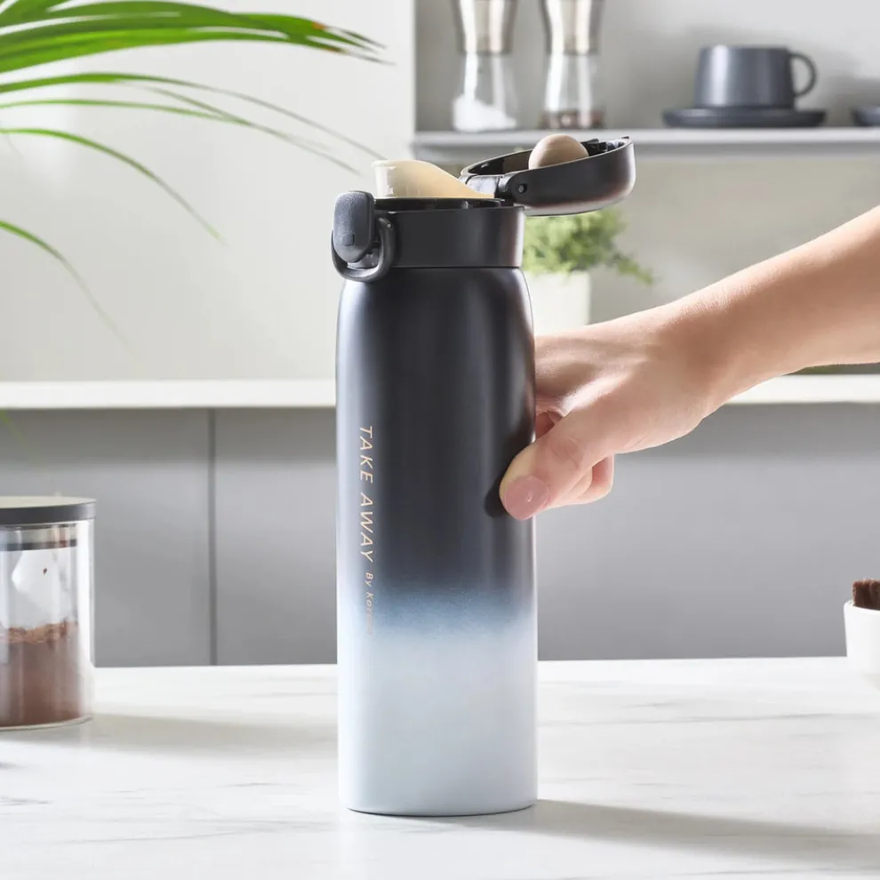 Karaca Skyfall Leak-Proof Stainless Steel Flask, 500ml, Black