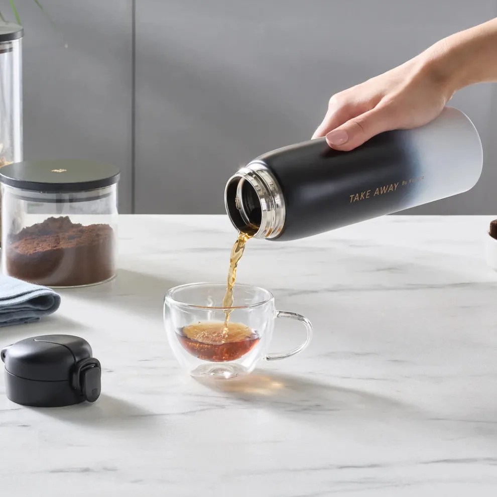 Karaca Skyfall Leak-Proof Stainless Steel Flask, 500ml, Black