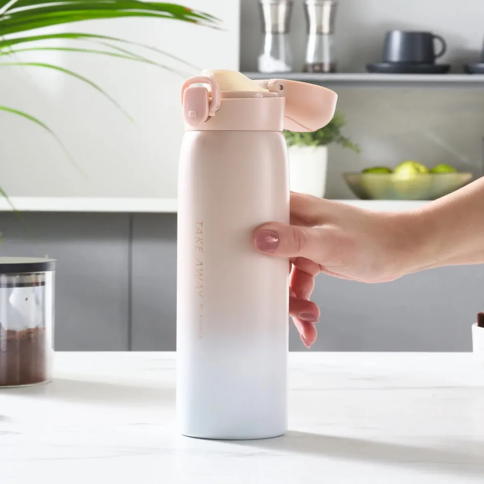 Karaca Skyfall Leak-Proof Stainless Steel Flask, 500ml, Pink