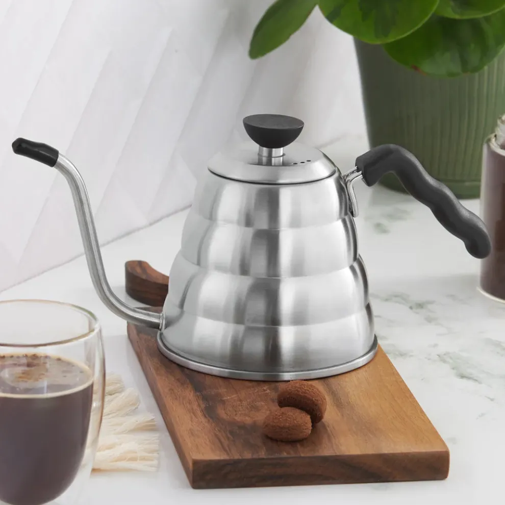 Karaca Stainless Steel Coffee Kettle, 1200ml, Silver Black