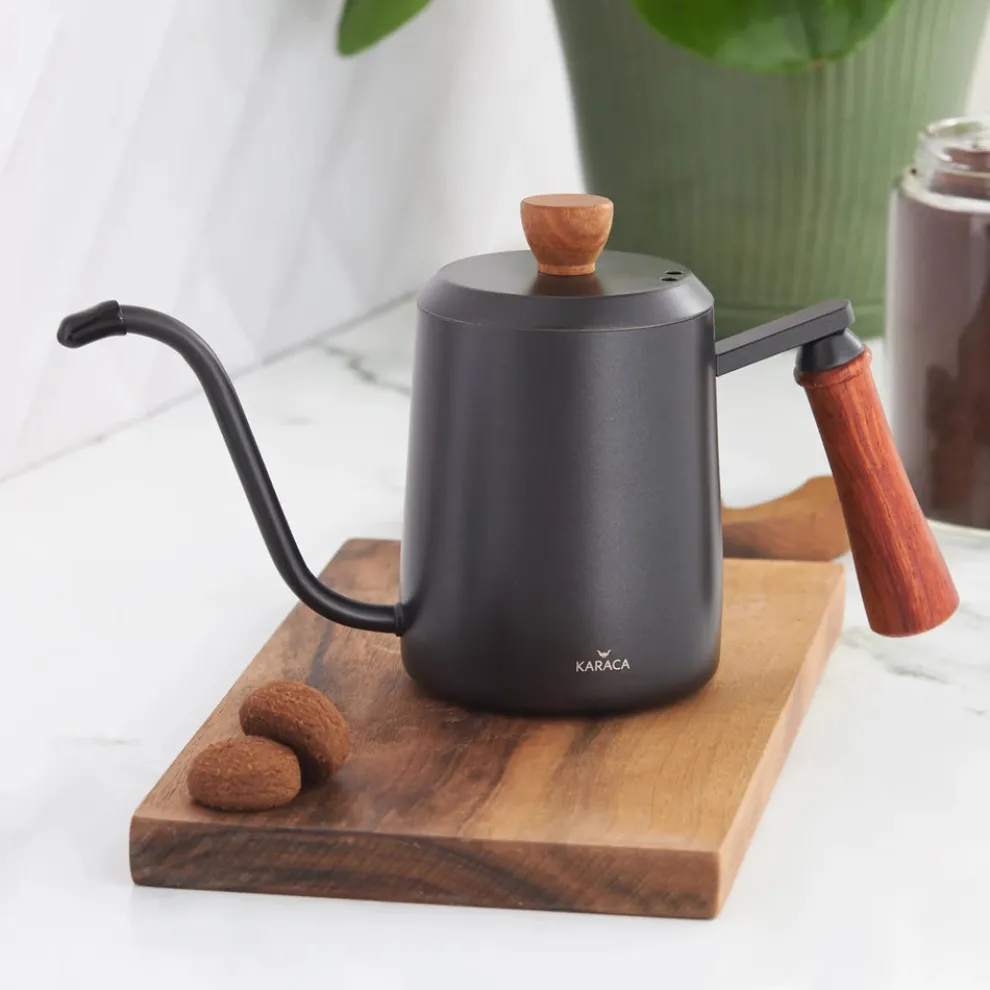 Karaca Stainless Steel Coffee Kettle, 600ml, Black Chestnut
