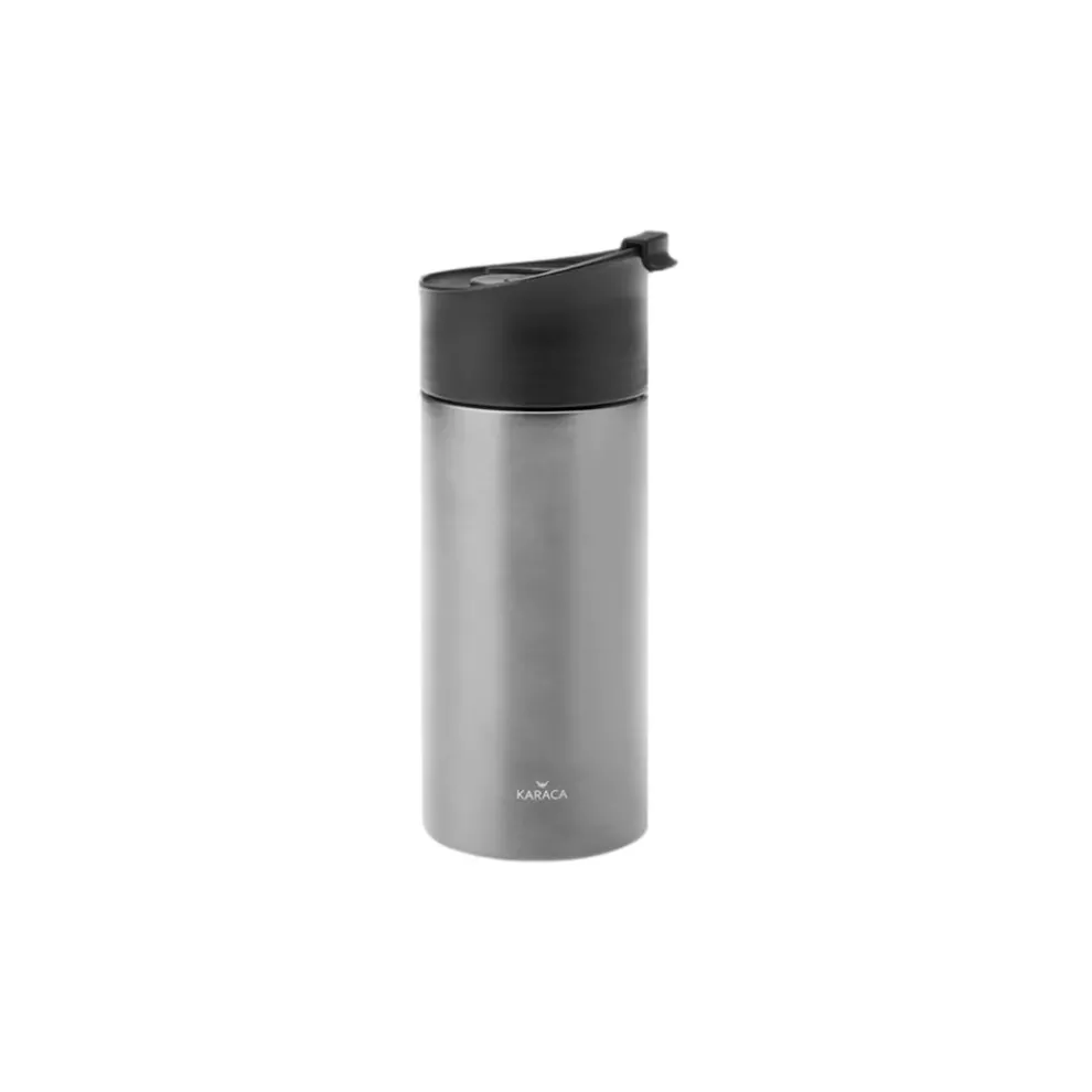 Karaca Stainless Steel French Press Flask, 350ml, Silver Black
