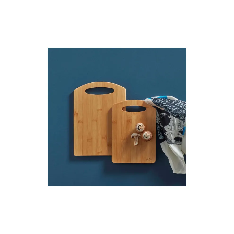 Karaca Stark 2 Piece Bamboo Chopping Board Set, Wood
