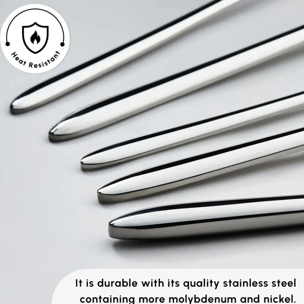 Karaca Stark 84-Piece 316+ Stainless Steel Cutlery Set for 12 People, Silver