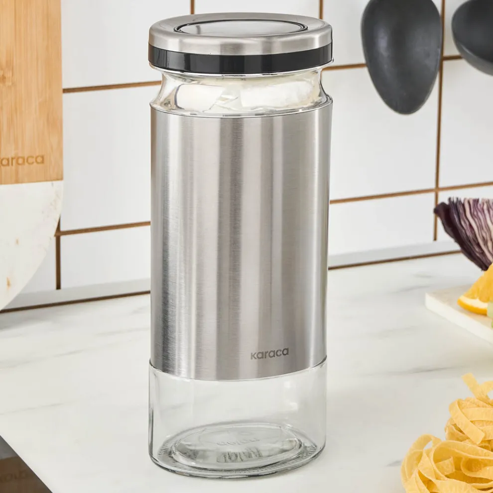 Karaca Stellum Storage Jar, 1210ml, Inox