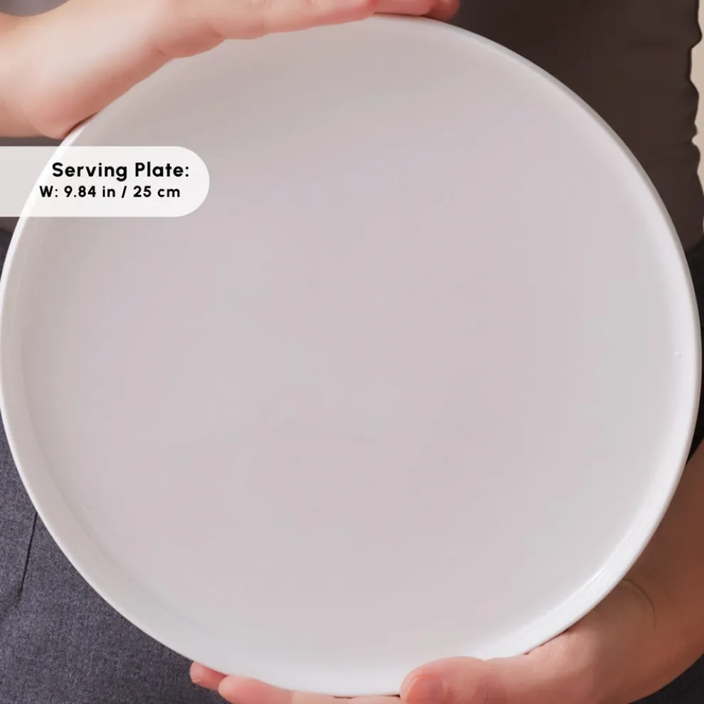 Karaca Stream Bone China Sunset 34-Piece Serveware Set for 6 People, White